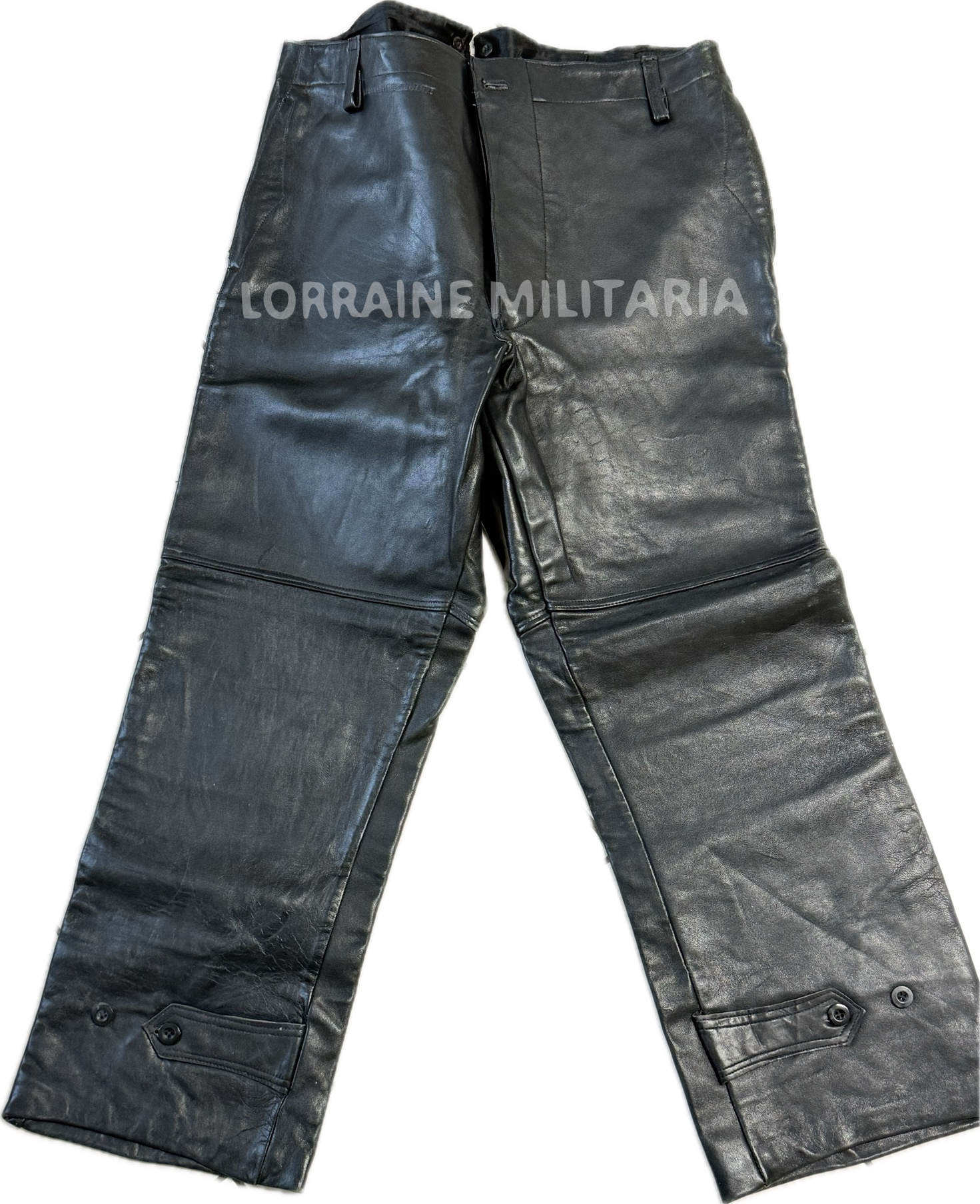 militaria : SUPERBE PANTALON CUIR PILOTE OBSERVATEUR DE L' AERONAUTIQUE MILITAIRE
