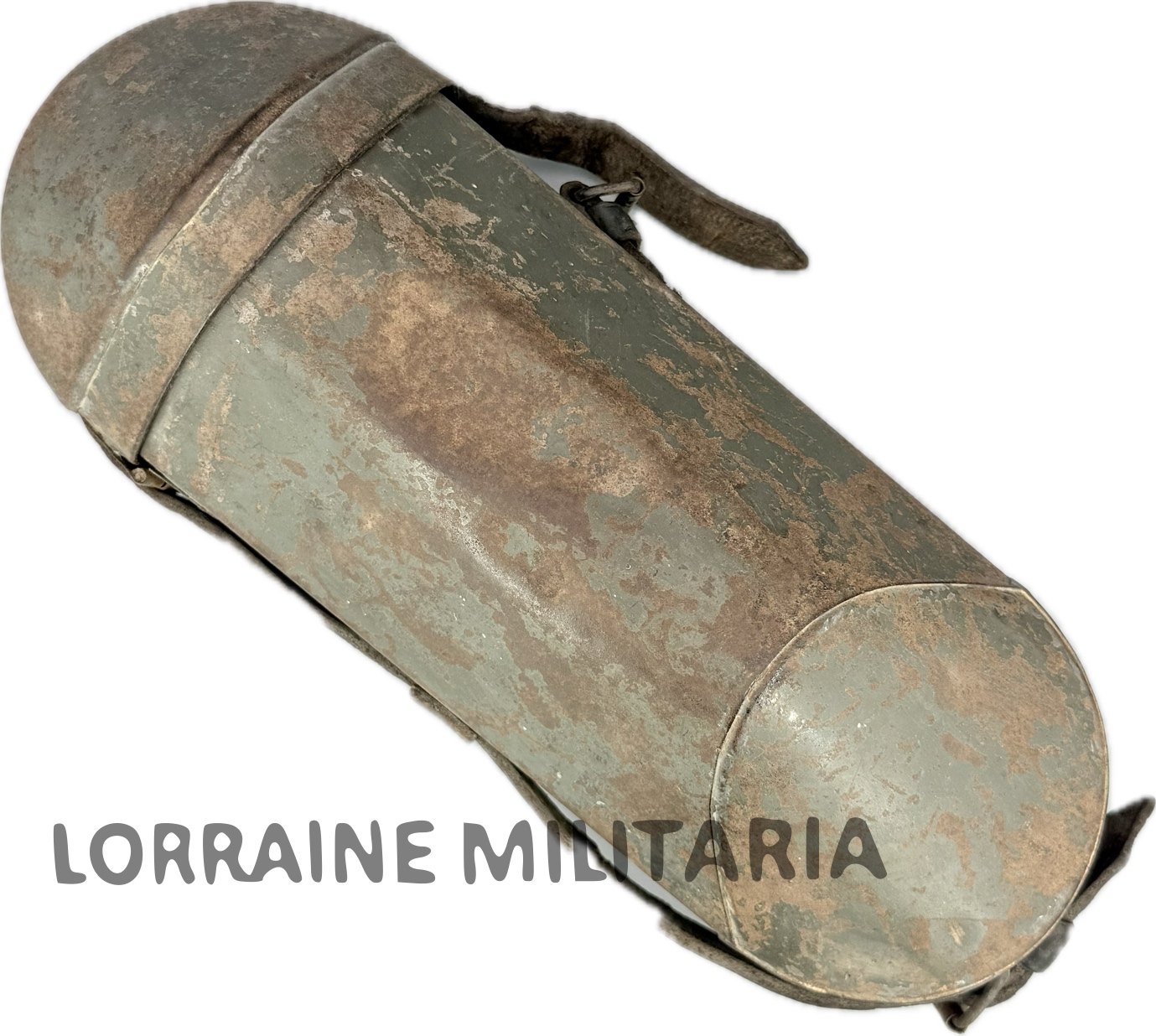 militaria : ETUI DE TRANSPORT POUR COMBINE TELEPHONIQUE ALLEMAND EN TÔLE FELDGRAU