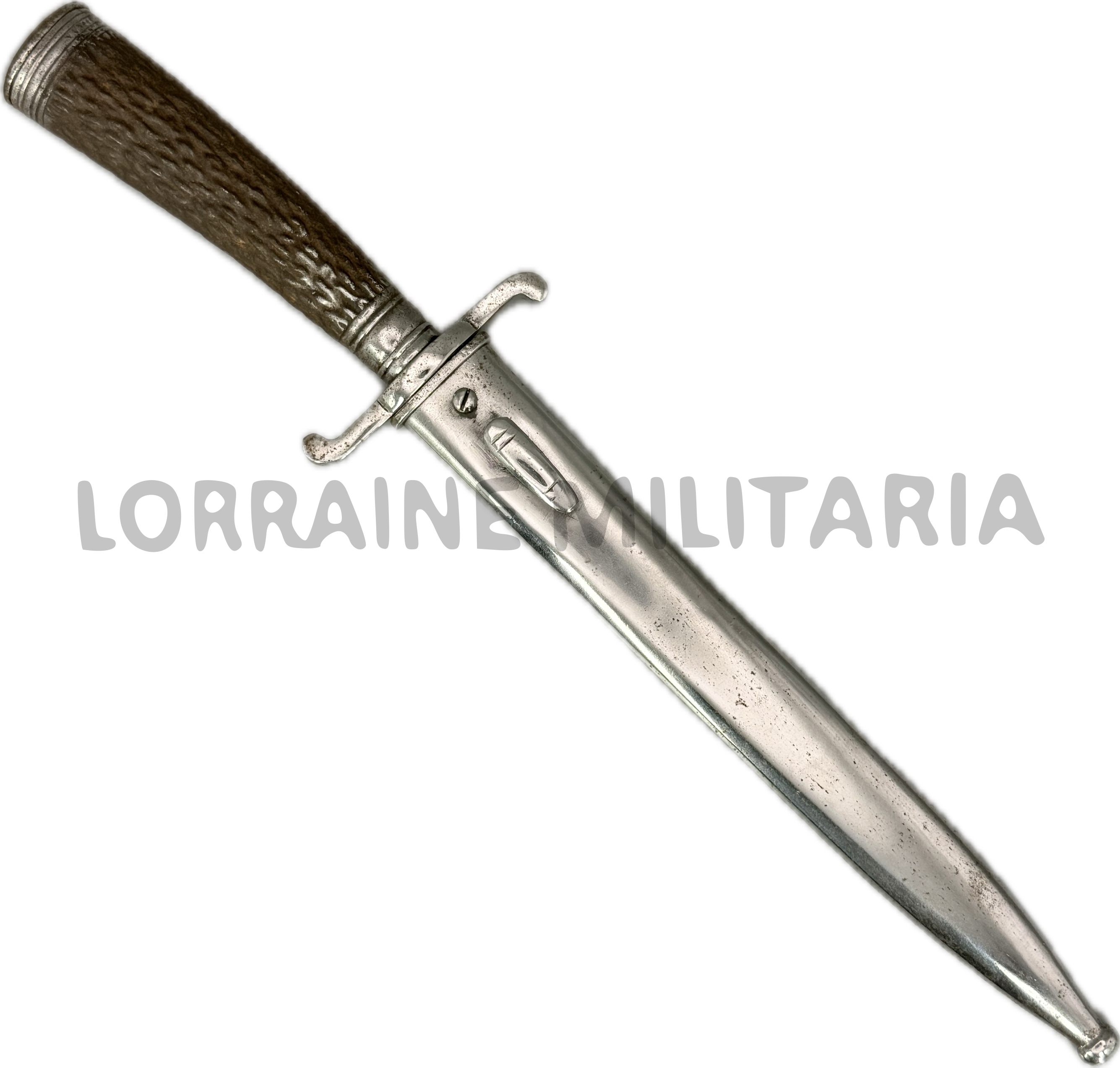 militaria : COUTEAU COMBAT ALLEMAND TYPE CHASSE MANCHE TOLE IMITATION CORNE