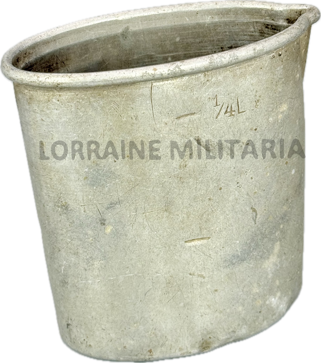 militaria : QUART REGLEMENTAIRE  ALLEMAND EN ALUMINIUM DATE 1909 SOUVENIR PIOU-PIOU
