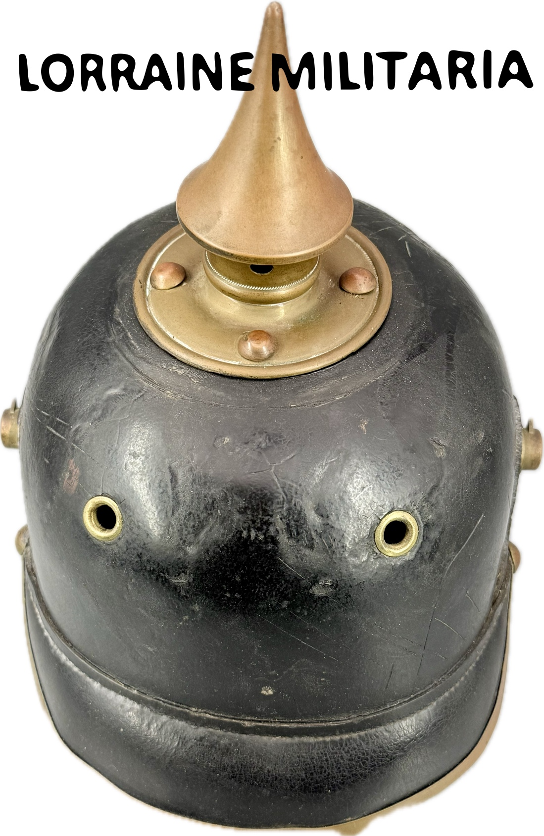 militaria : CASQUE A POINTE ALLEMAND TROUPE PRUSSE MODELE 1895 DU JR 27 MGK