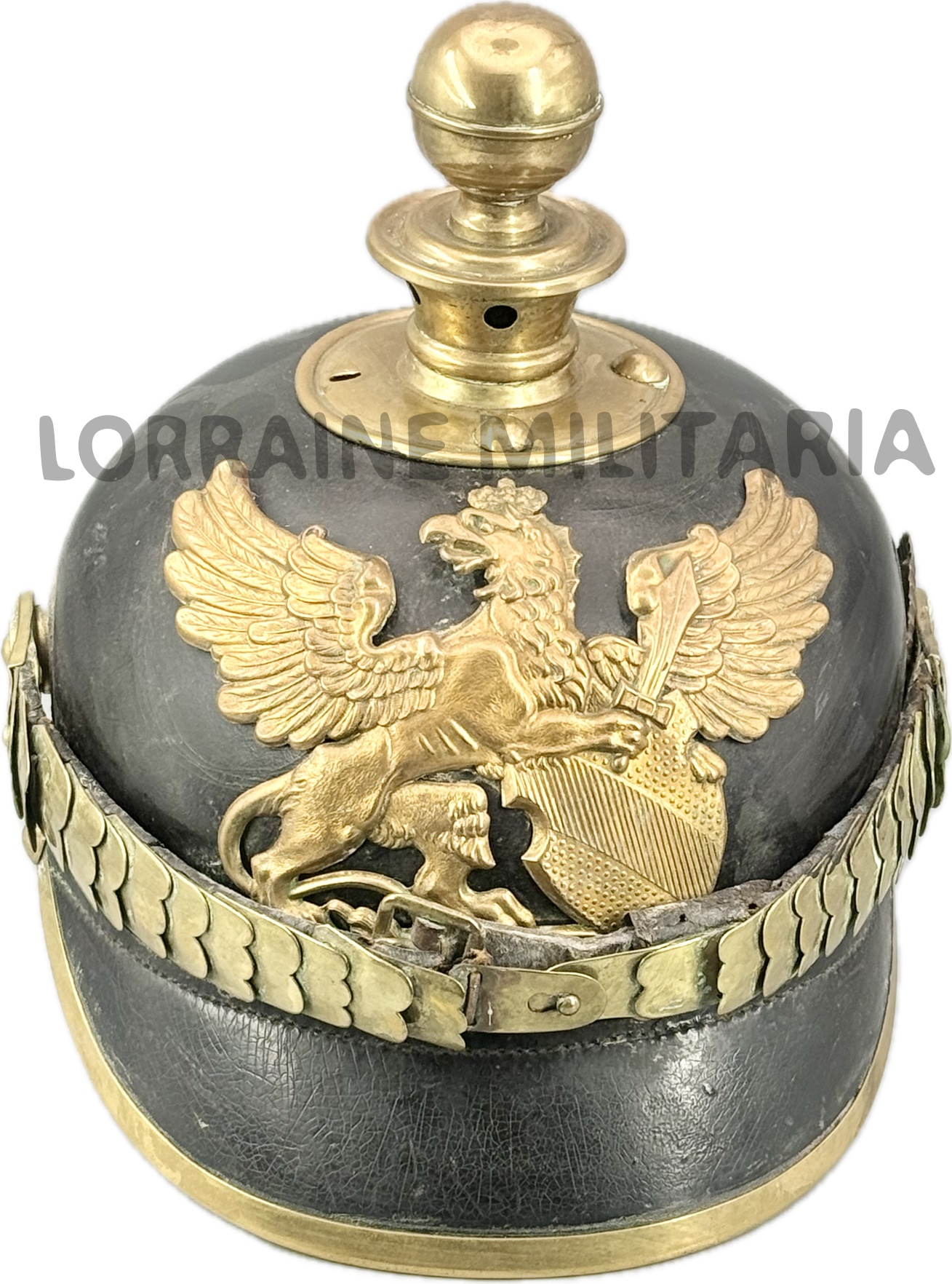 militaria : CASQUE A BOULE BADOIS MLE 1895 DU 14 ème REGIMENT D'ARTILLERIE A PIED STRASBOURG