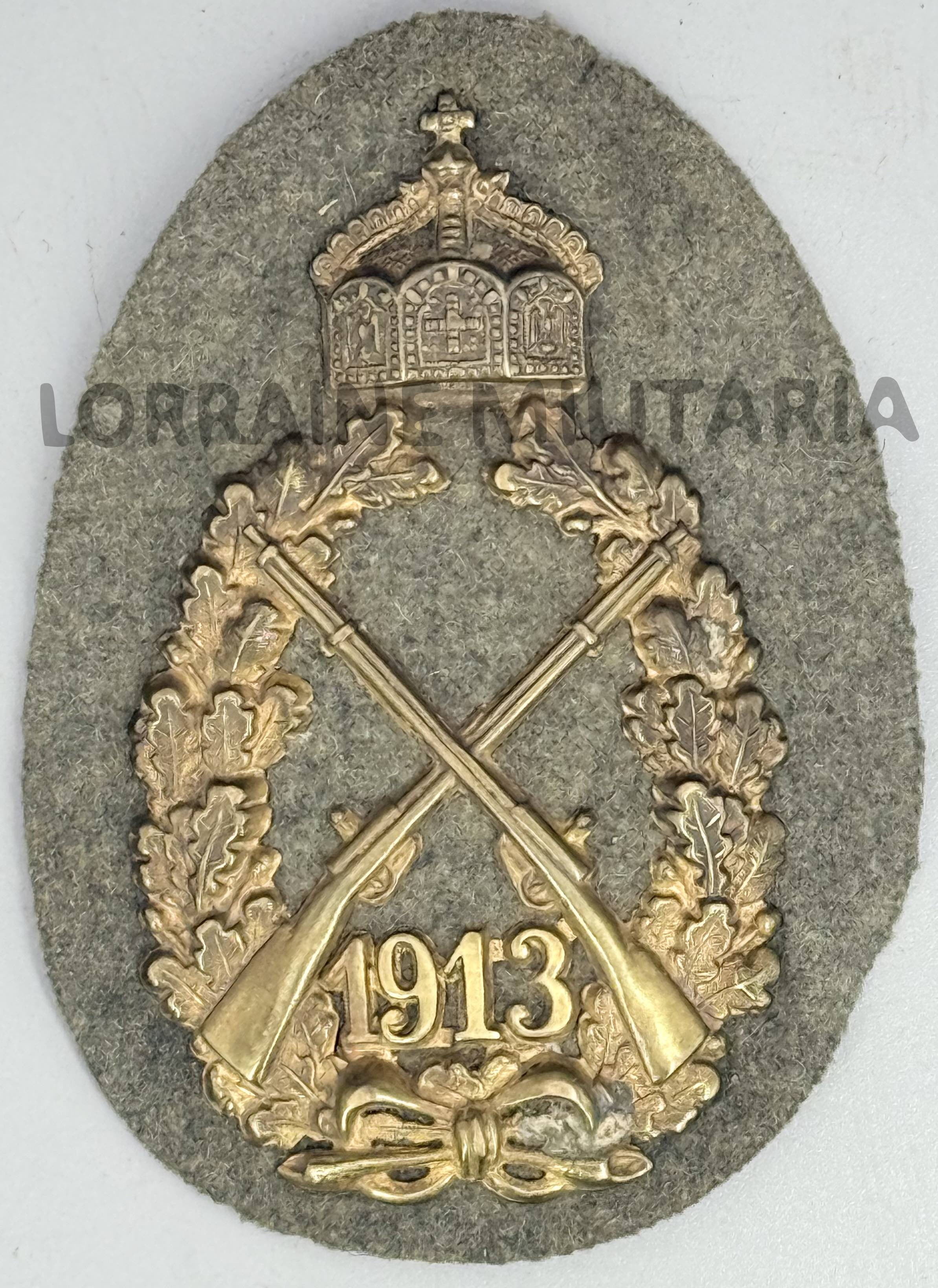 militaria : INSIGNE DE MANCHE ALLEMAND PRIX DE TIR 1913