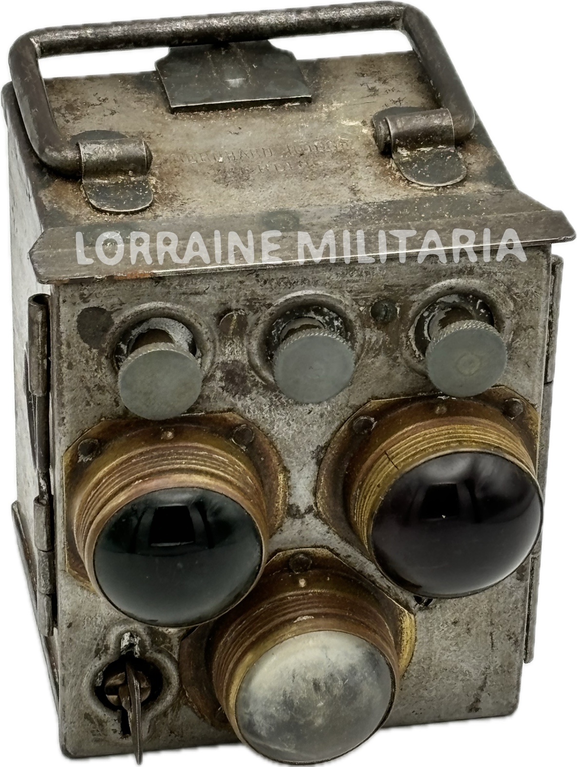 militaria : LAMPE DE SIGNALISATION 3 COULEURS 1917