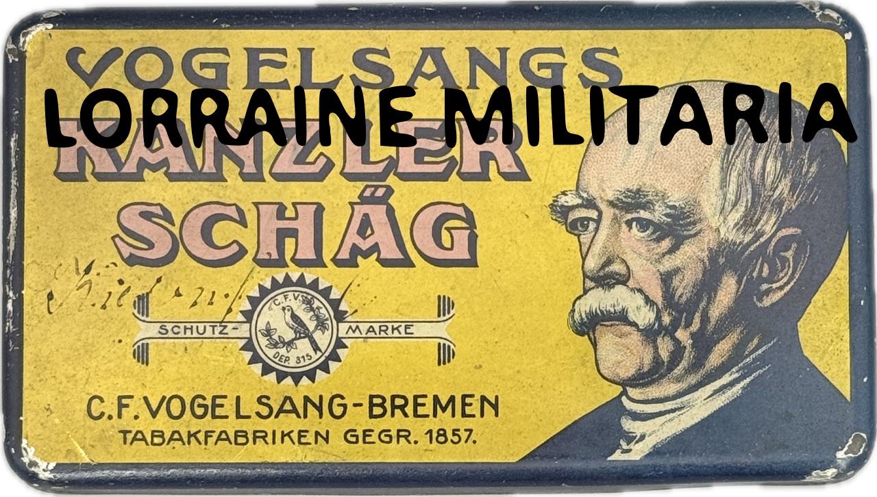militaria : BOITE EN TOLE LITHOGRAPHIEE TABAC A PRISER OTTO VON BISMARCK