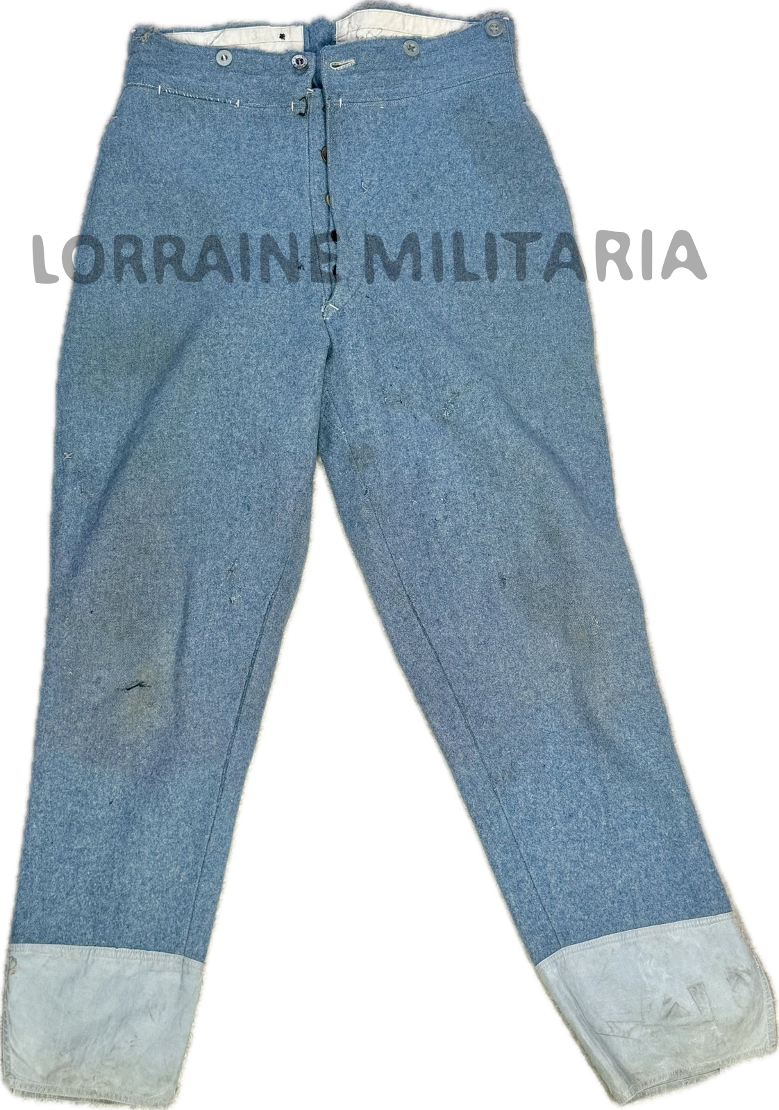militaria : PANTALON CULOTTE TROUPE INFANTERIE EN DRAP BLEU HORIZON 1917