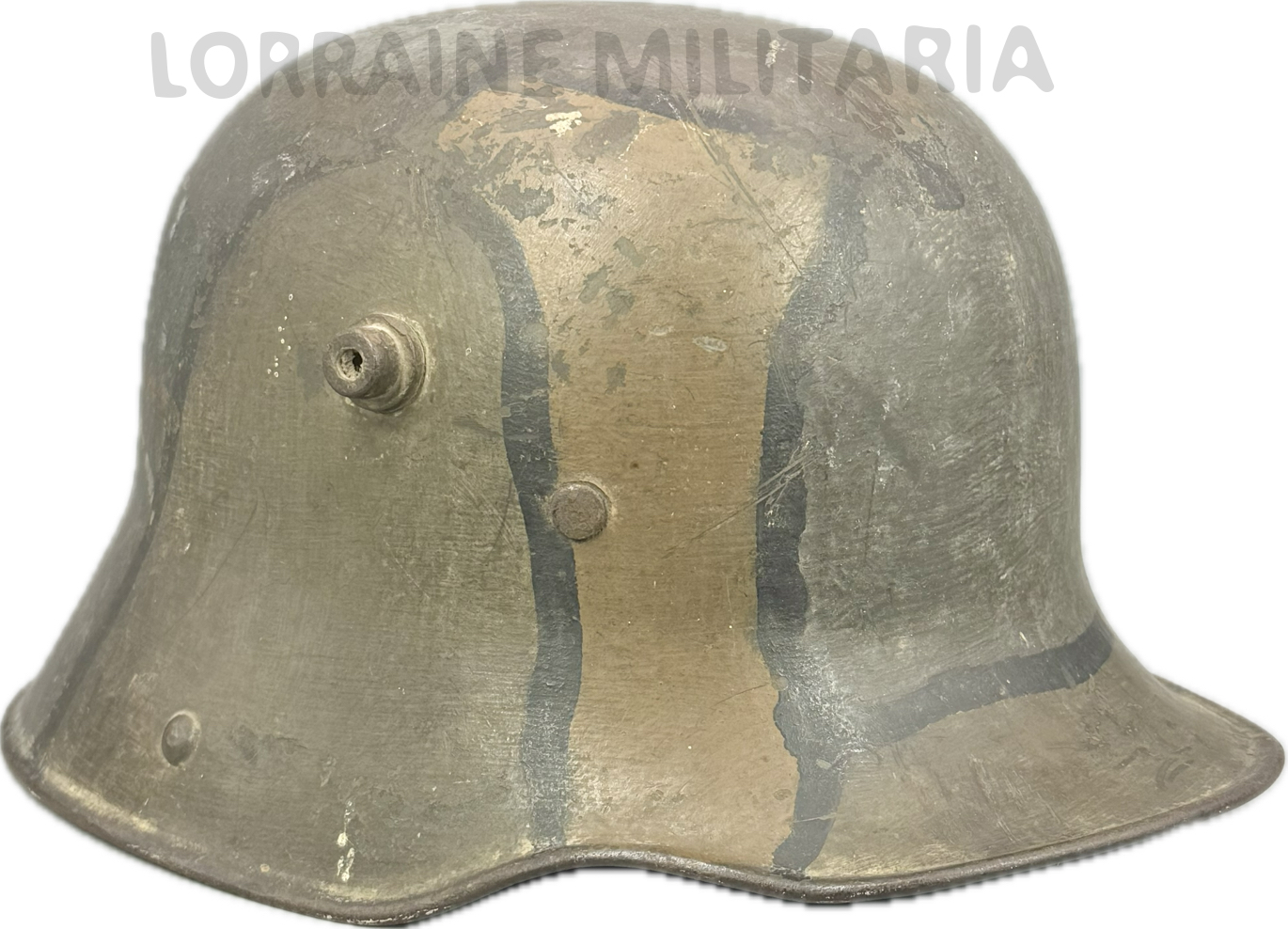 militaria : CASQUE ALLEMAND STAHLHELM MODELE 1916 CAMOUFLAGE TORTUE