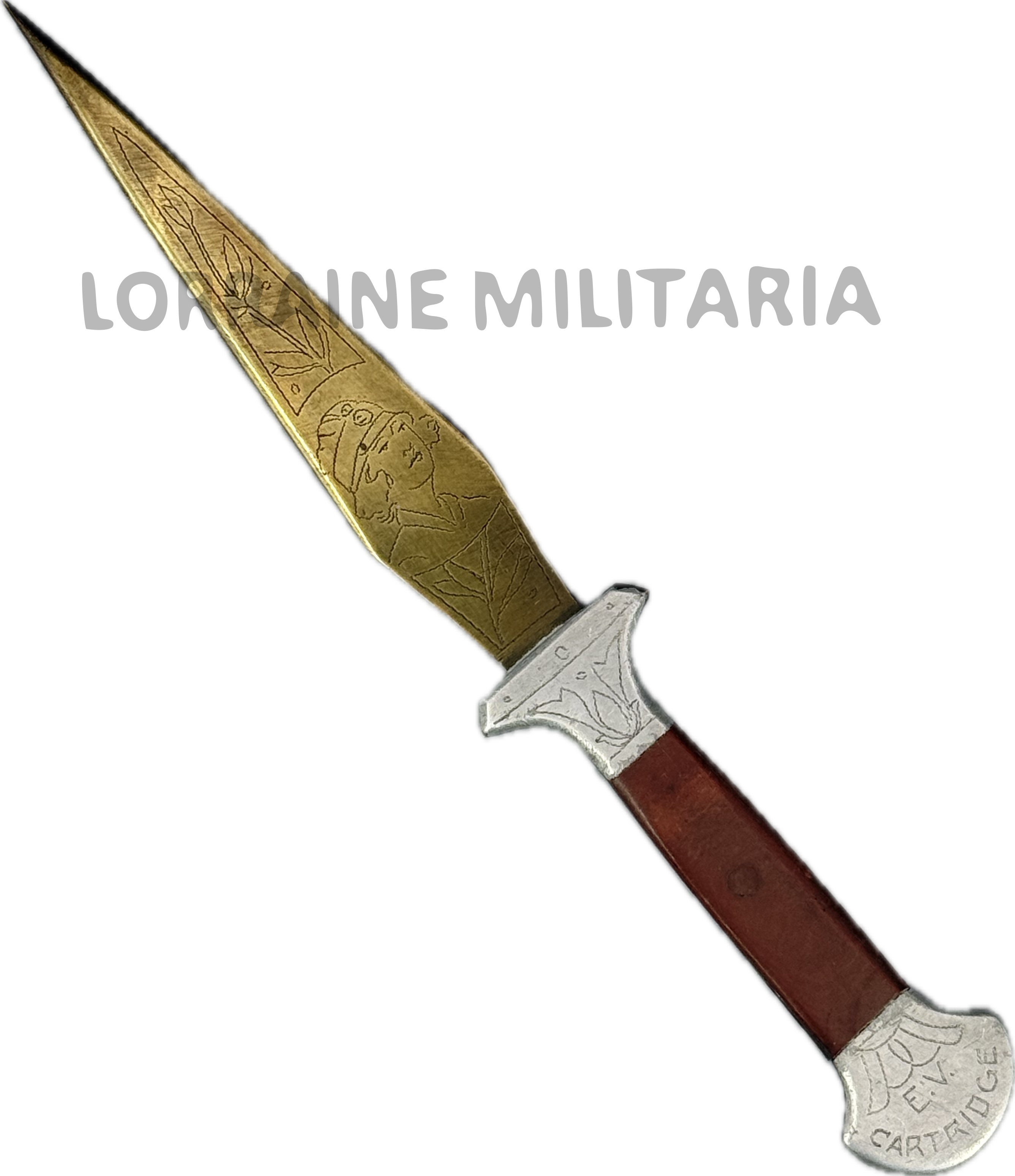 militaria : ARTISANAT TRANCHEE FRANÇAIS COUPE PAPIER 1919 HOPITAL BELGIQUE INFIRMIERE