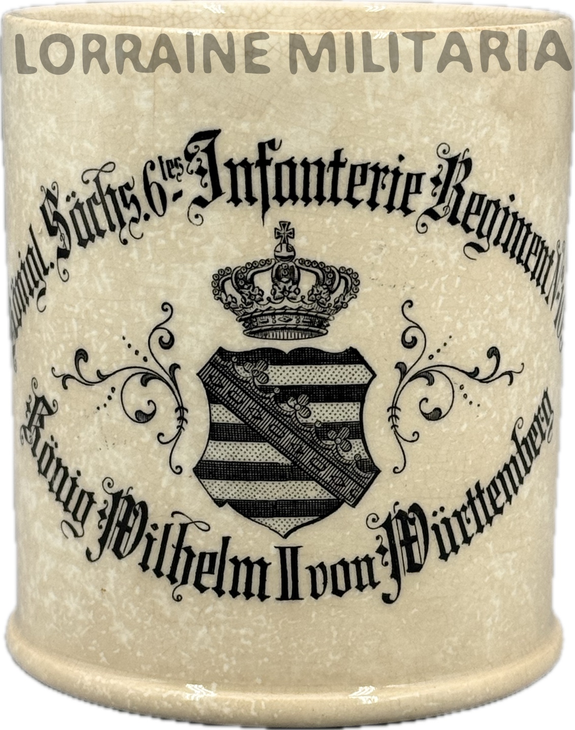 militaria : TASSE  PORCELAINE ALLEMANDE DU 105IÈME REGIMENT D'INFANTERIE SAXON STRASBOURG